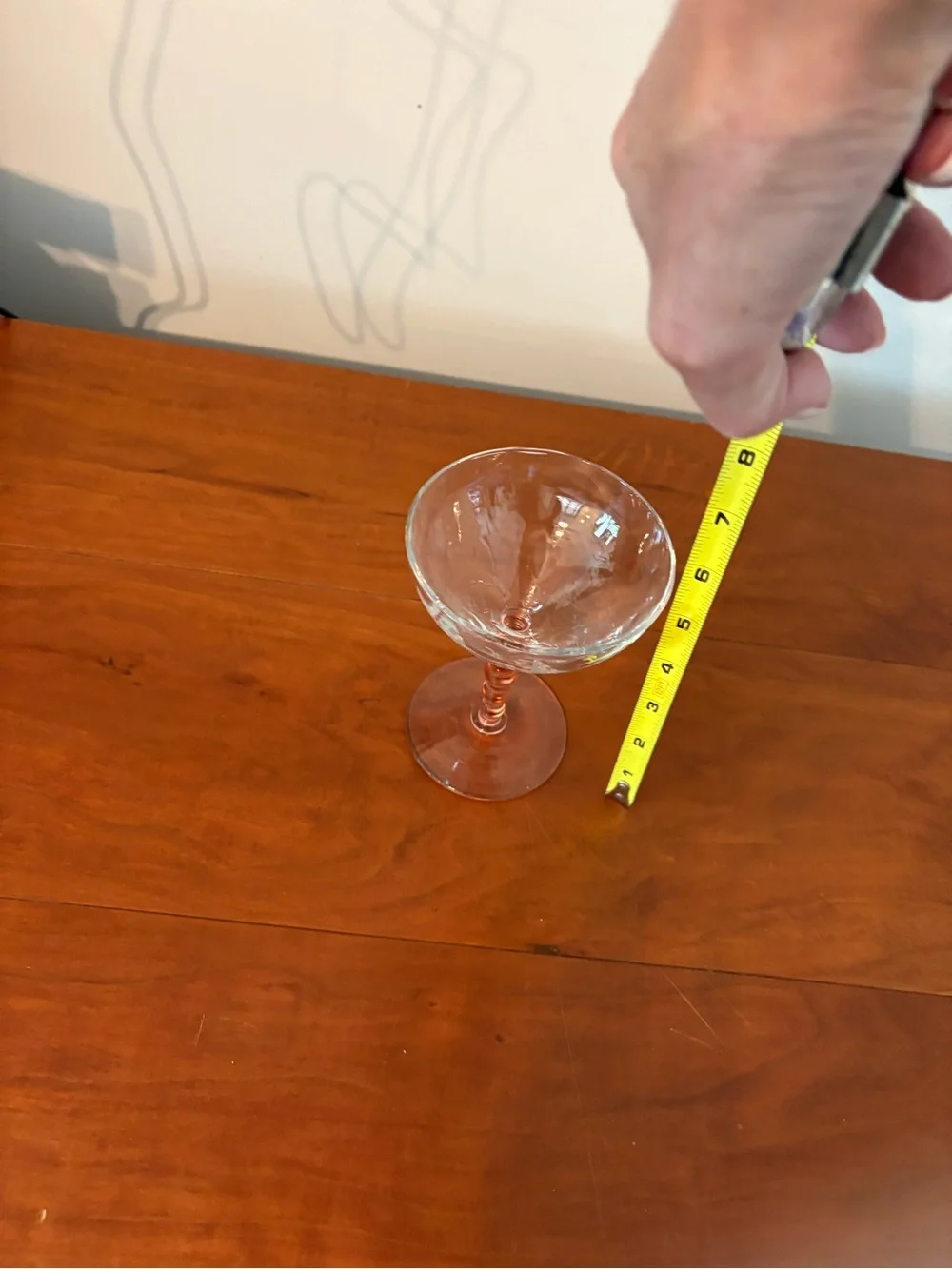 Pink Depression Glass Champagne Coupe Sherbet Glasses Set of 4